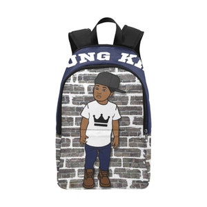 Young King Backpack for Black Boy - Back to School - Brown Boy School Supplies - African American Boy Bookbag - Black Boy Joy Backpack