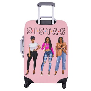 Luggage Cover 18 Inch for Black Women, Luggage Cover Suitcase Protector for African American Girl, Unique Travel Gift for Girls Trip Weekend image 4