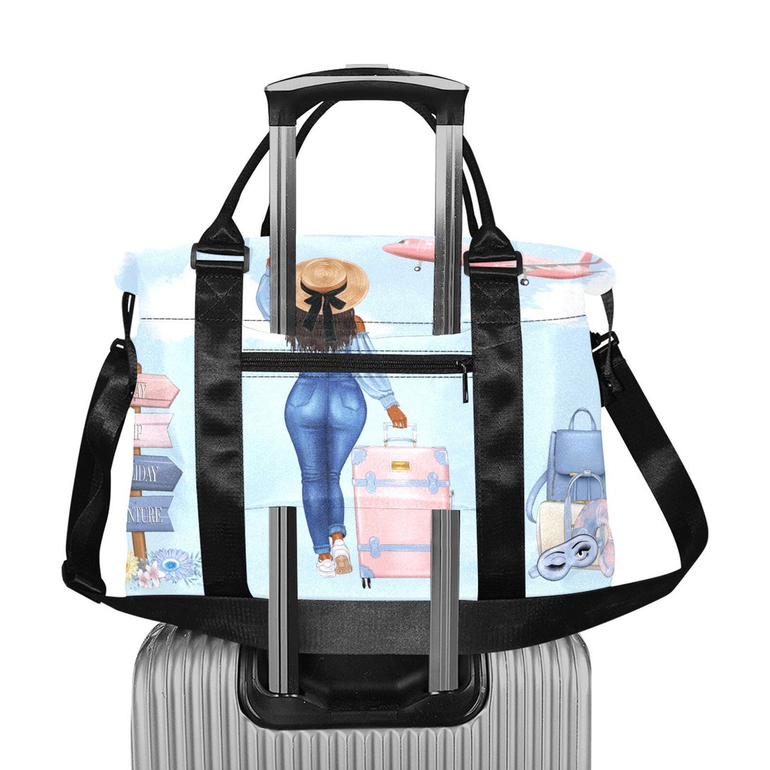 Travel Tote Bag With Trolley Sleeve for Black Women Weekend Etsy