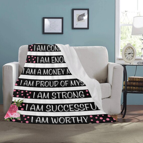Daily Affirmations Throw Blanket Soft Fleece Blanket Etsy