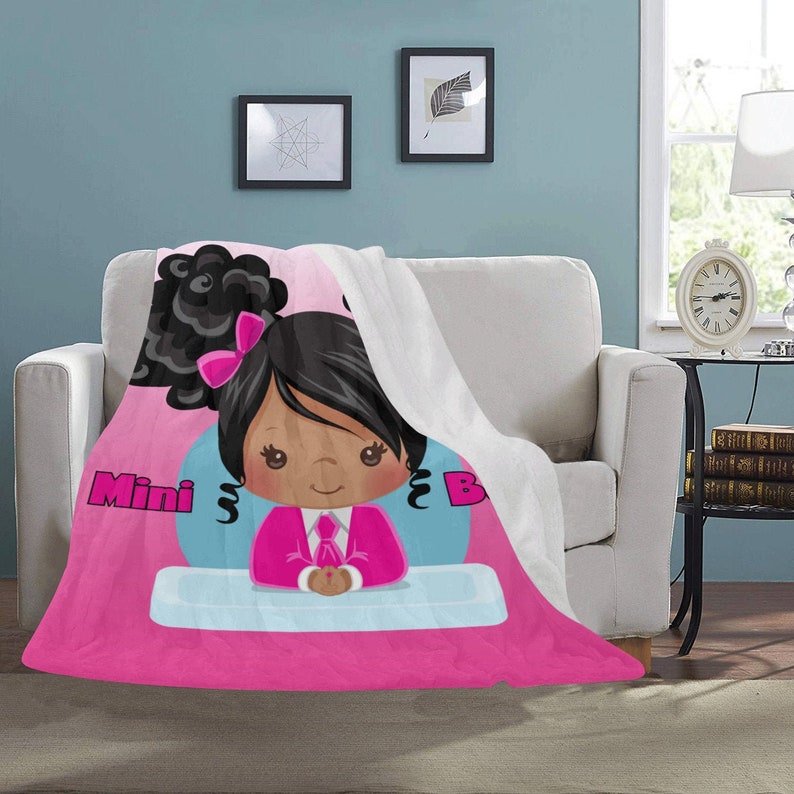 Mini Boss Baby Fleece Throw Blanket African American Blanket Etsy