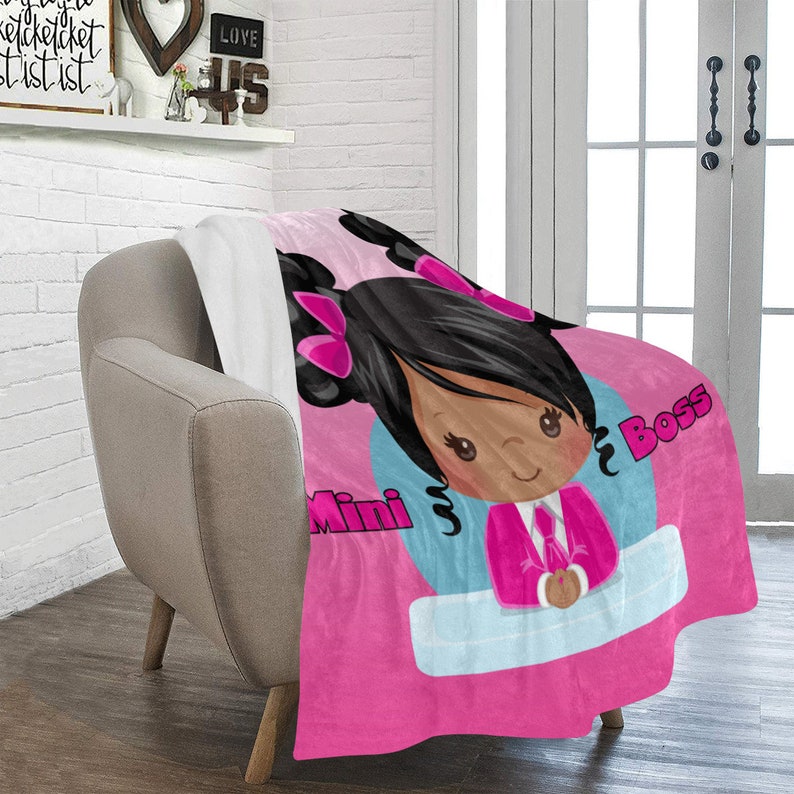 Mini Boss Baby Fleece Throw Blanket African American Blanket Etsy