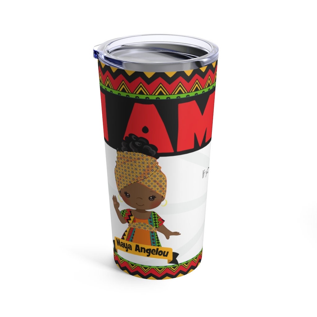 Ethnic Gifts Double Walled Tumbler Gifts for Black Men Black History Month Travel Mug with Lid 20oz Stainless Steel Tumbler