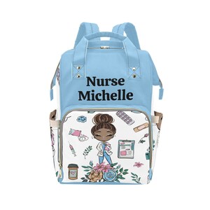 Weekender Backpack for Travel Nurse, Personalized Nurse Travel Backpack, Many Pockets Backpack for Women, New Black Nurse Graduation Gift
