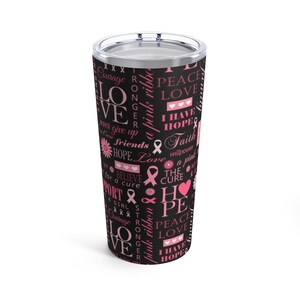 Breast Cancer Survivor Cup - 20oz Stainless Steel Tumbler - Travel Mug - Fight Like a Girl Cup - Coffee Mug - Breast Cancer Awareness Month