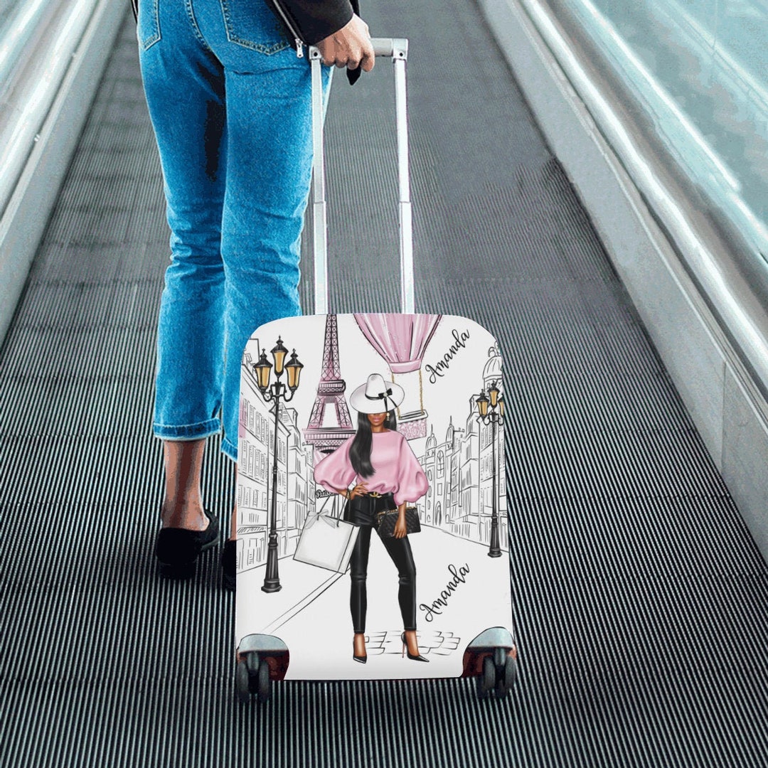 Pink Letter Y Luggage Protective Cover, Dustproof & Scratch Resistant,  Suitable For 18 Inch-32 Inch Suitcase