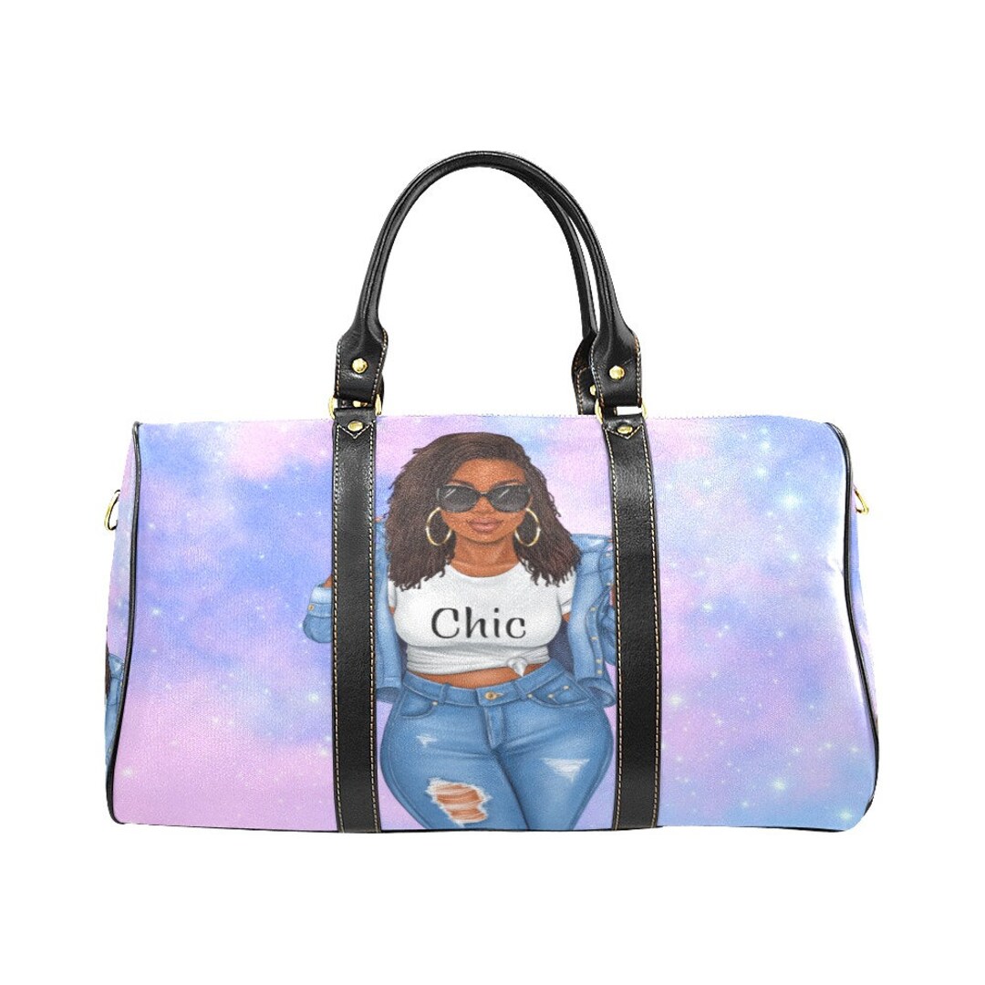 Black Girl Travel Bag African American Duffle Bag Weekend Etsy