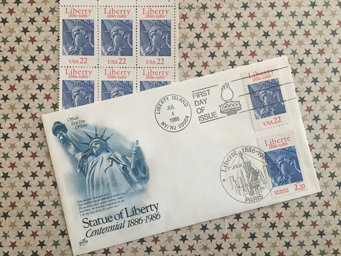 Liberty 18861986 USA 22 Cent Stamp First Day of Issue Etsy