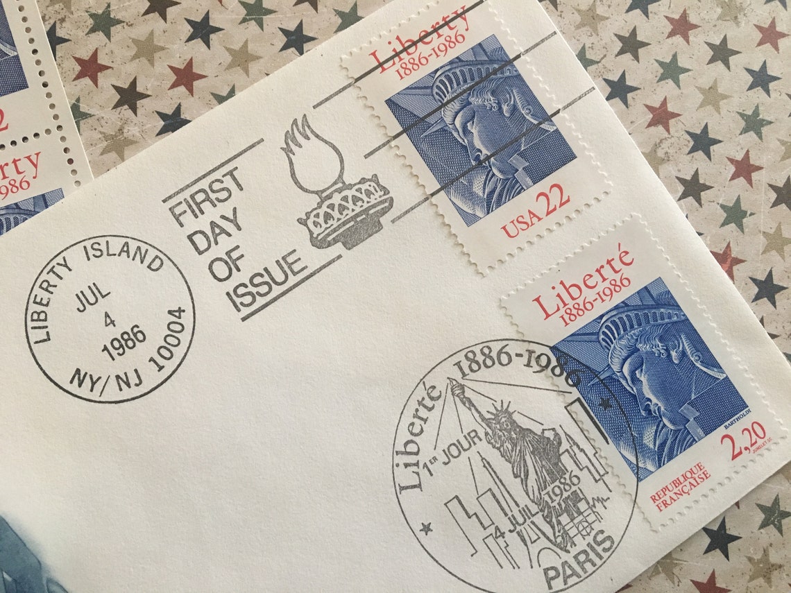 Liberty 18861986 USA 22 Cent Stamp First Day of Issue Etsy