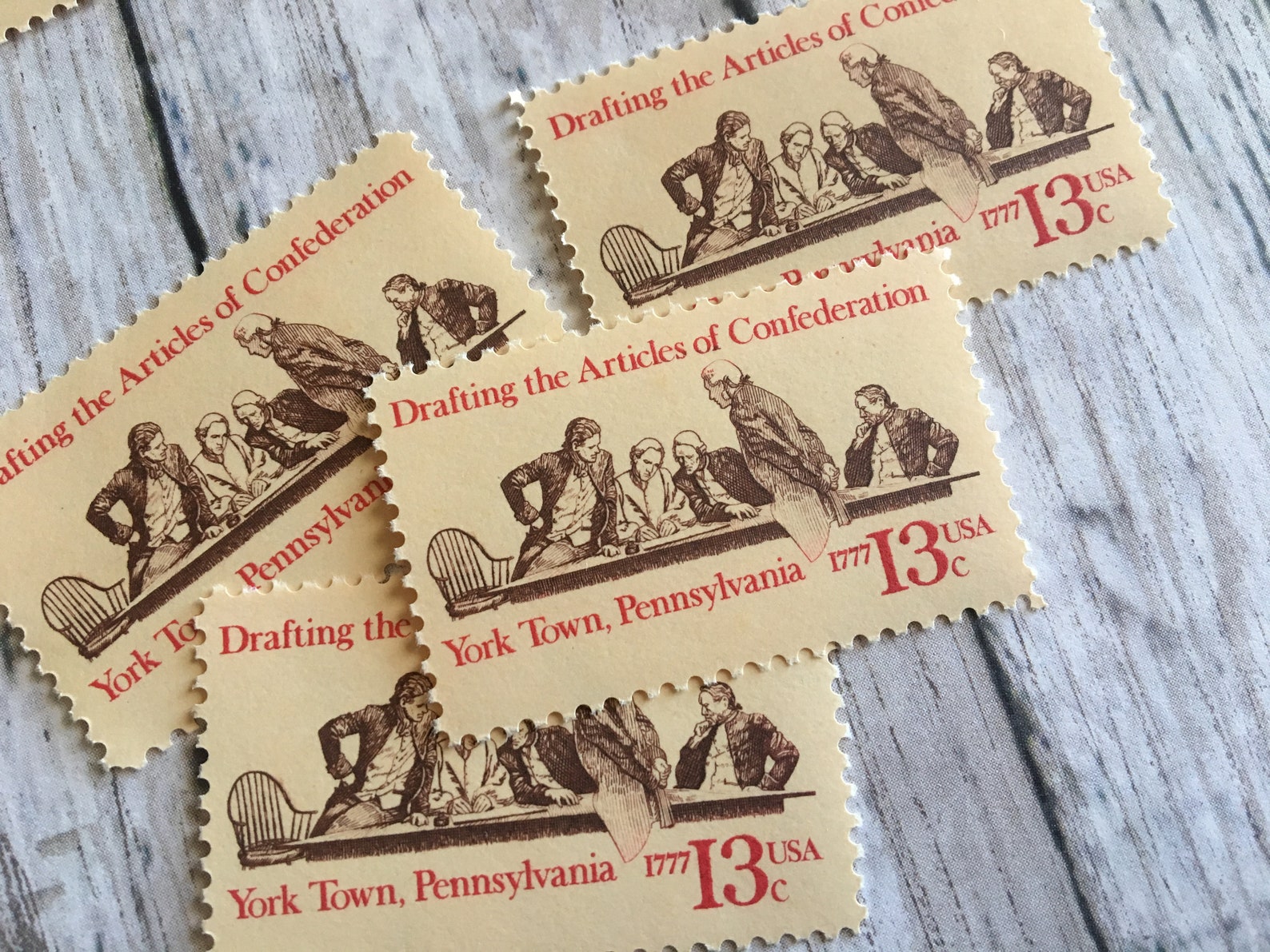 4 1977 Drafting the Articles of Confederation 13 Cent Stamp | Etsy