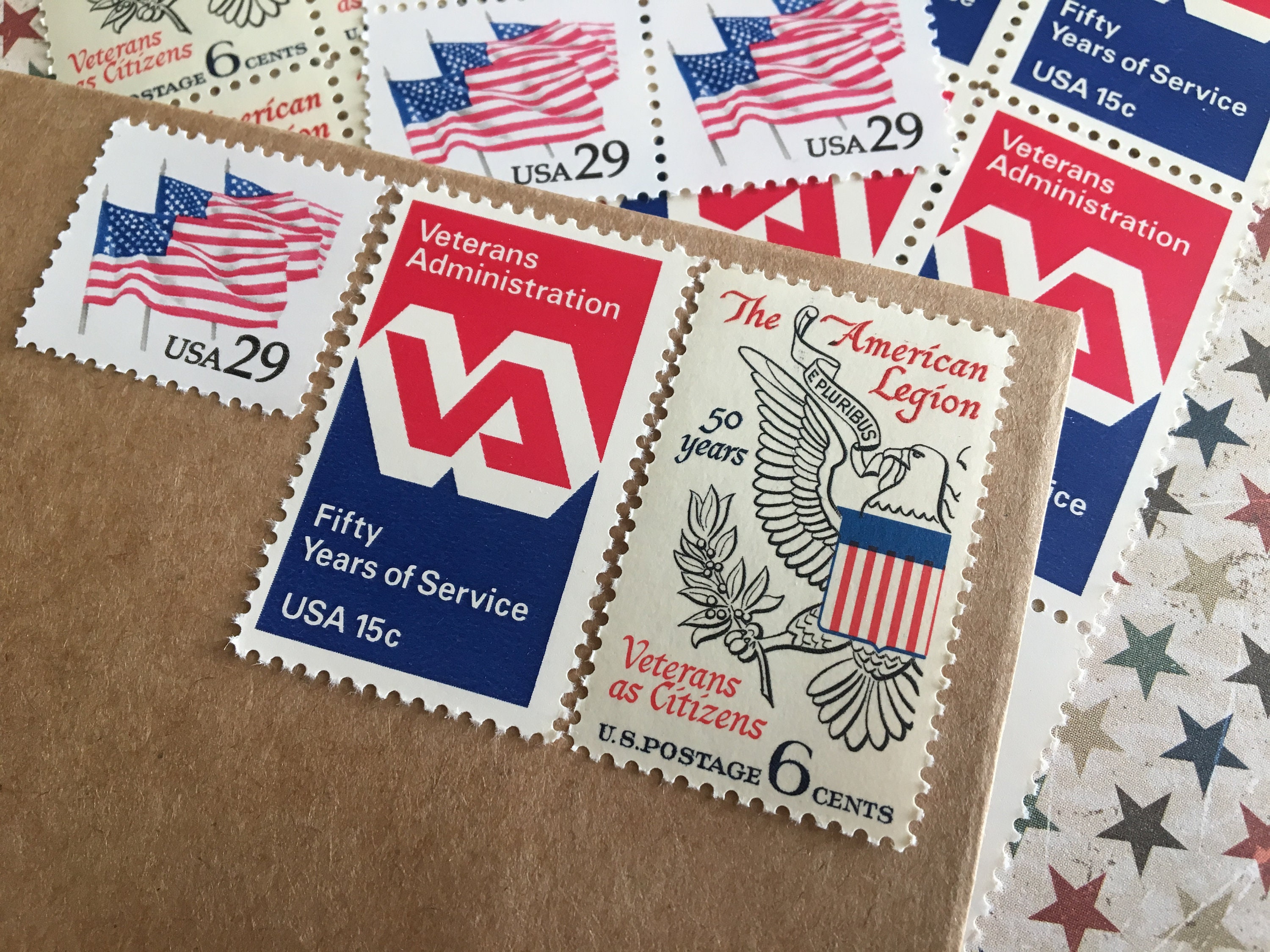 Curated Set of Stamps 15 Veterans Administration American Etsy
