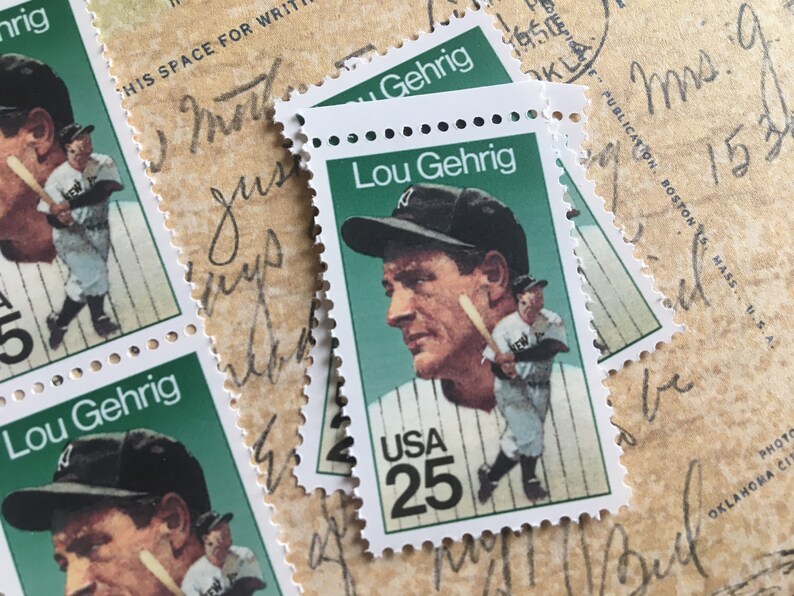 4 1989 Lou Gehrig USA 25 Cent Stamp Postage Stamp Etsy