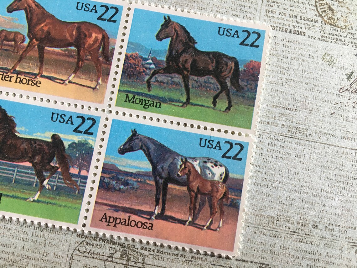4 1985 Horse 22 Cent Stamps Postage Stamp Etsy