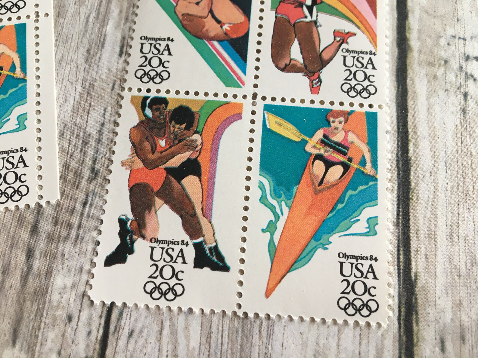 4 1984 Summer Olympics Los Angeles 20 Cent Stamps Postage Etsy