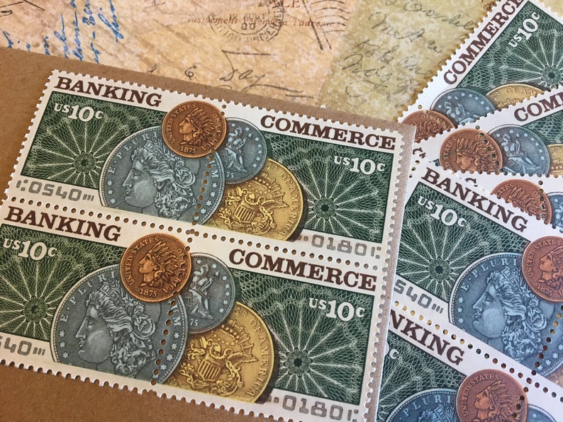 4 1975 Banking Commerce 10 Cent Stamps Postage Stamps Etsy