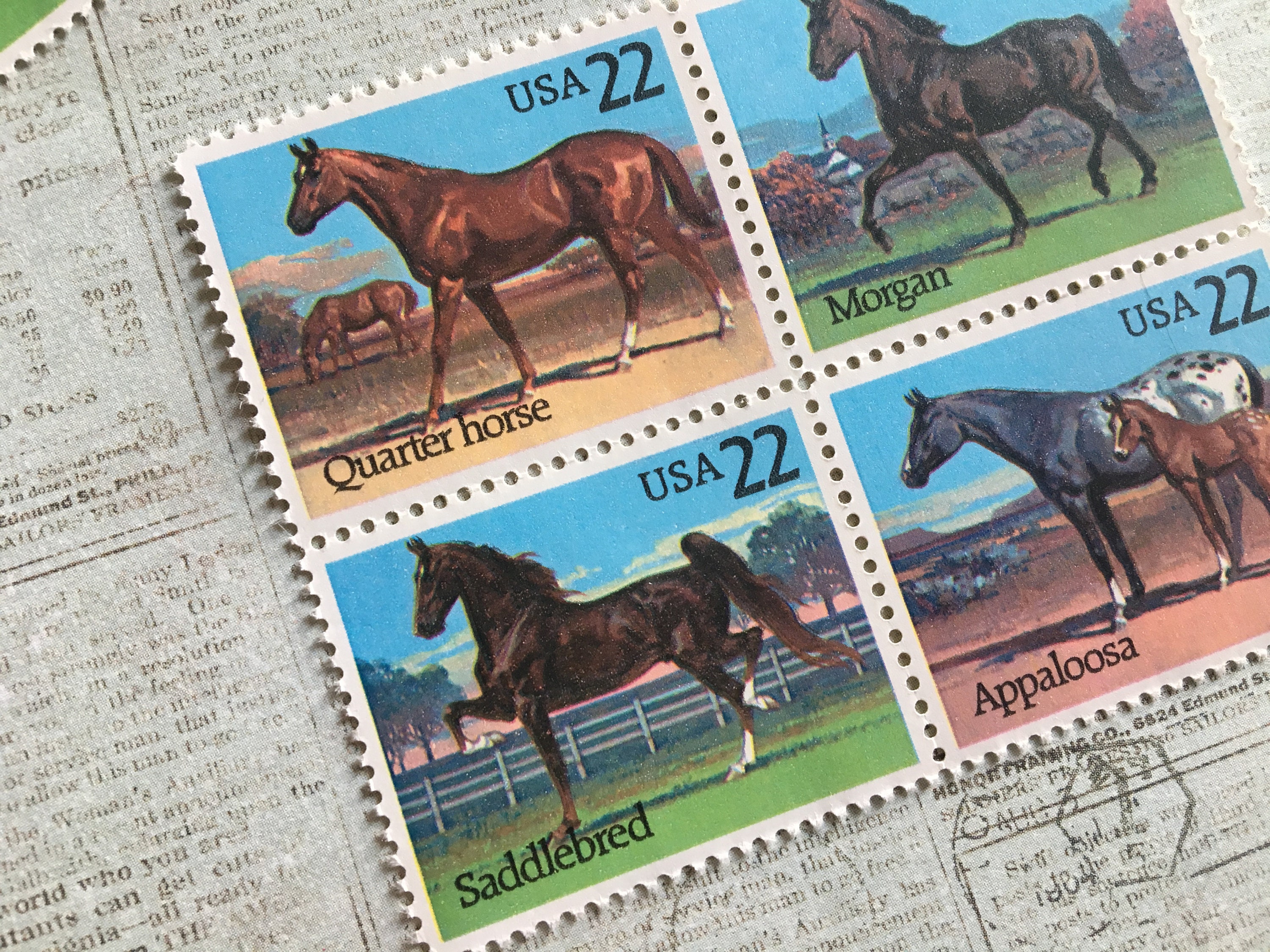 4 1985 Horse 22 Cent Stamps Postage Stamp Etsy