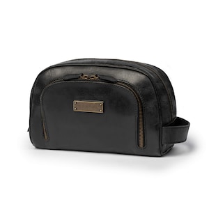 DRAKENSBERG Toilet Bag »Ben« Vintage-Black, handmade classic toilet bag & cosmetic bag for men | sustainable leather