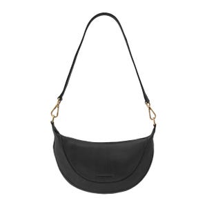 DRAKENSBERG half-moon bag »Mona« black made of high-quality cowhide with 2 shoulder straps, classic ladies&#39; handbag