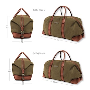 DRAKENSBERG Weekender David L Olive-Green, handmade travel bag & sports bag for men sustainable canvas leather image 9