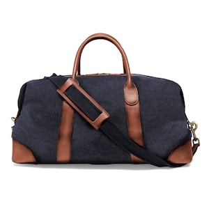 DRAKENSBERG Weekender David L Navy-Blue, handmade travel bag & sports bag for men sustainable canvas leather image 6