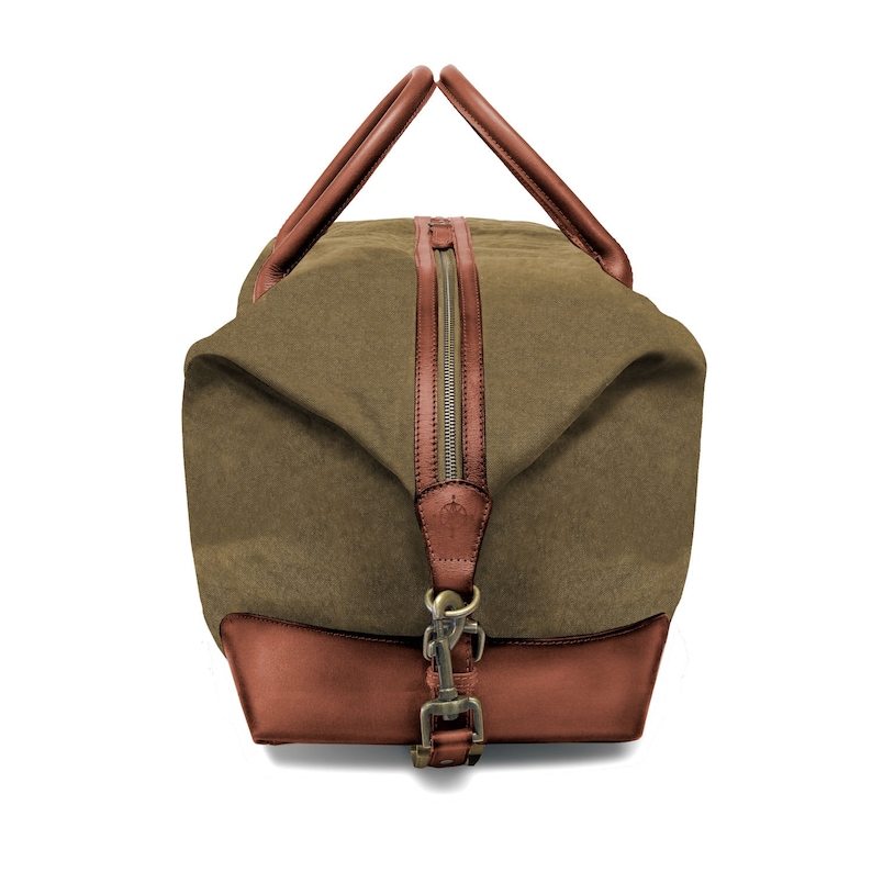 DRAKENSBERG Weekender David L Olive-Green, handmade travel bag & sports bag for men sustainable canvas leather image 6