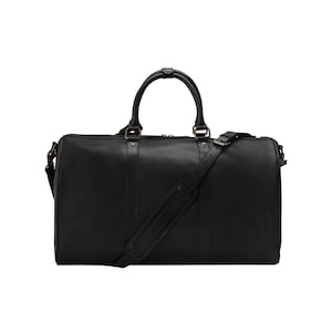 DRAKENSBERG Weekender »James« (50) Black, handcrafted leather travel bag & carry-on for men image 2