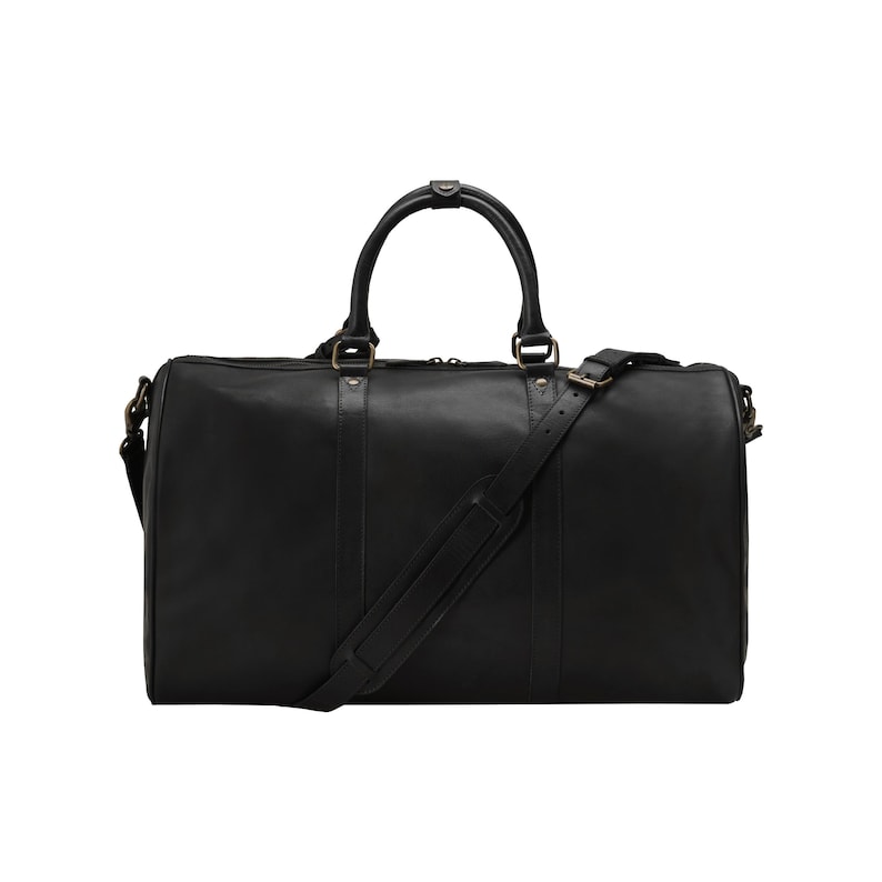DRAKENSBERG Weekender »James« (50) Black, handcrafted leather travel bag & carry-on for men image 2