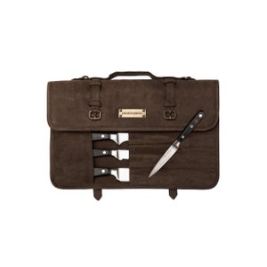 DRAKENSBERG Messertasche »Blade« Kaffee-Braun, handgemachte Rolltasche & Messer-Etui, Messerscheide aus nachhaltigem Leder