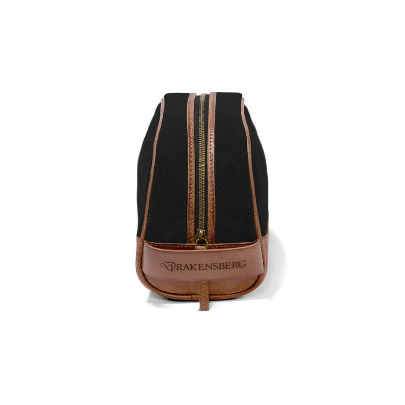 DRAKENSBERG Toilet Bag »Glen« Black/Brown, handmade toilet bag & cosmetic bag for men | sustainable canvas + leather image 7