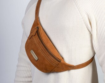 DRAKENSBERG Bum Bag »mel« Cognac-brown, Handmade Fanny Pack