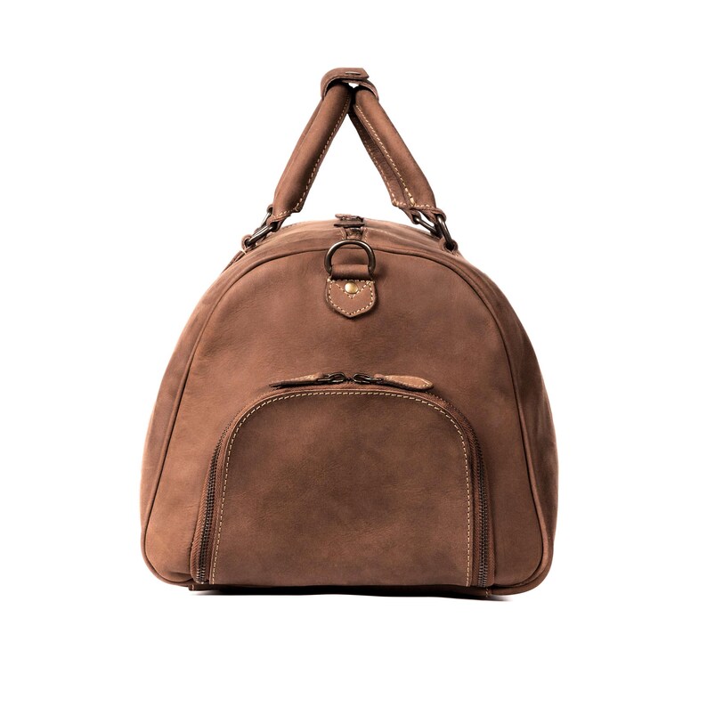 DRAKENSBERG Weekender »Finn« Havana brown, handmade travel bag & sports bag with shoe compartment for men | sustainable leather image 4
