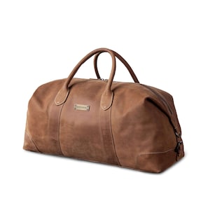 DRAKENSBERG Weekender »David« (M) Havanna-Braun, handgemachte Reisetasche & Sporttasche für Herren aus nachhaltigem premium Leder