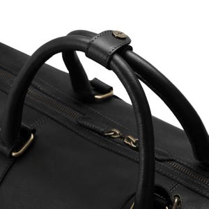 DRAKENSBERG Weekender »James« (50) Black, handcrafted leather travel bag & carry-on for men image 5