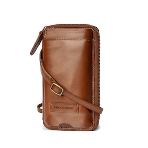 DRAKENSBERG Phone Bag »Alec« Vintage-Brown, Leather Smartphone Bag and Wallet for Women & Men