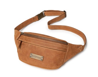 DRAKENSBERG Bum Bag »mel« Cognac-brown, Handmade Fanny