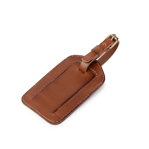 DRAKENSBERG Luggage tag »Luca« vintage brown, handmade leather luggage tag for men and women