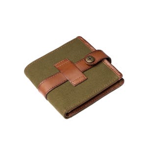 DRAKENSBERG Wallet »Earl« Olive-Green, handmade vintage wallet & purse for men | sustainable canvas + leather