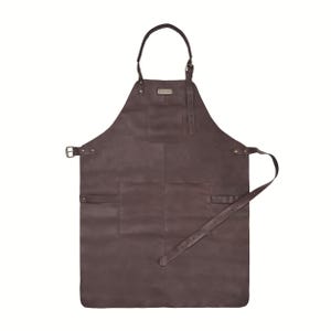 Delantal para barbacoa DRAKENSBERG »Bob« Marrón Café, delantal de cocina hecho a mano para hombres y baristas, confeccionado con cuero premium sostenible.