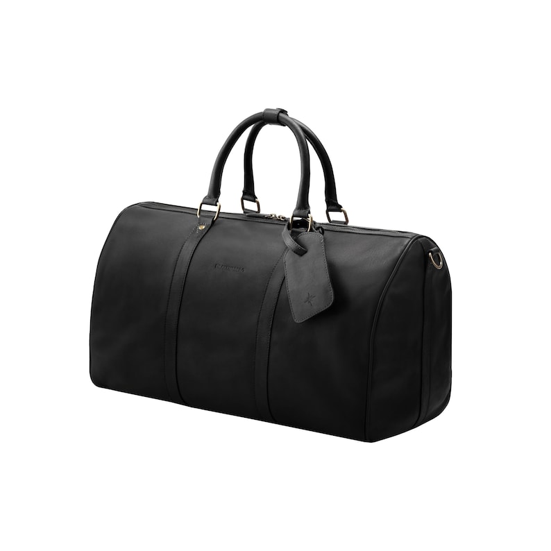 DRAKENSBERG Weekender »James« (50) Black, handcrafted leather travel bag & carry-on for men image 1