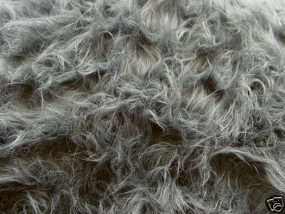 Grey Long Hair Teddy Bear Fur Fabric Textilgrosshandel24 Etsy