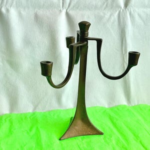 Rare Brutalist brass candle holder Harjes Dalbeck Era 60s Mid Century Modern