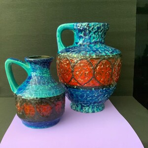 Bay 215 216 Studio Keramik 2 Vasen 60er Jahre German Studio Art Pottery 60s