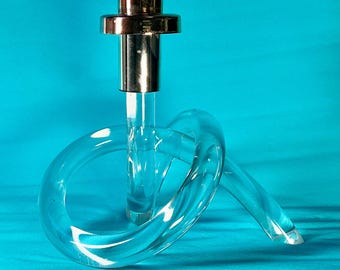 Dorothy Thorpe Lucite candle holder Pretzel from the 70s Mid Century Modern
