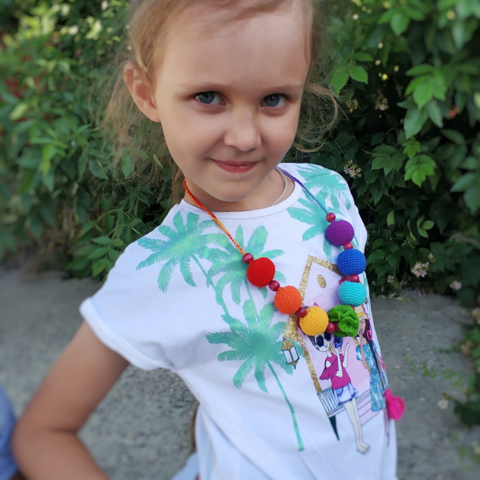 Little girl jewelry rainbow girls necklace crochet beads Etsy