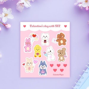 Valentine's day with SKZ Sticker Sheet - Stray Kids