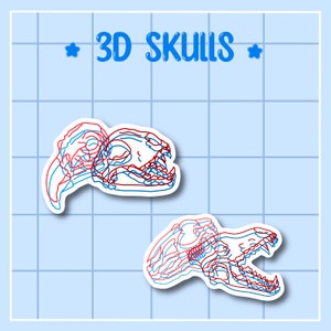 3D skulls stickers
