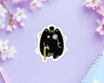 Baron Furrington - Clear cat ghost sticker