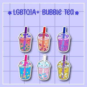 Pride vlaggen bubble tea-stickers (p1)