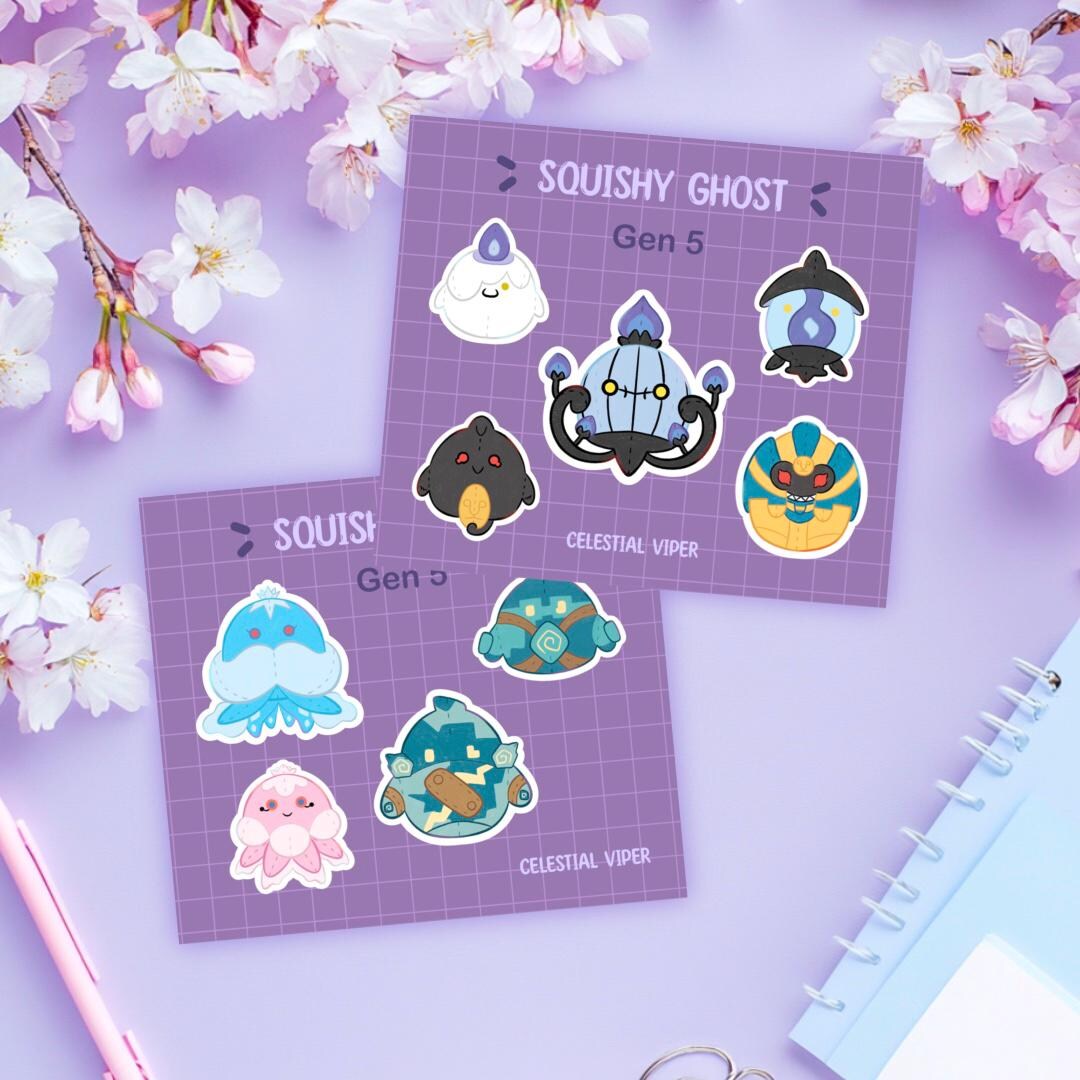 Squishy Ghost - Gen 5 (pokemon Stickers Sheets) - Etsy