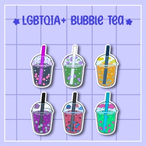 Adesivi per bubble tea con bandiere dell'orgoglio (p2)